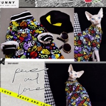 YH summer cool high street Series cotton sweat cloth air-conditioned clothing Sphinx hairless cat clothes thin