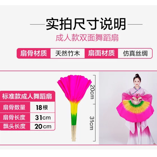 Взрослый фанат танца для взрослых исполняет фанат Twist Yangge, расширяющий двойной фанат танца, пару левых и правых рук