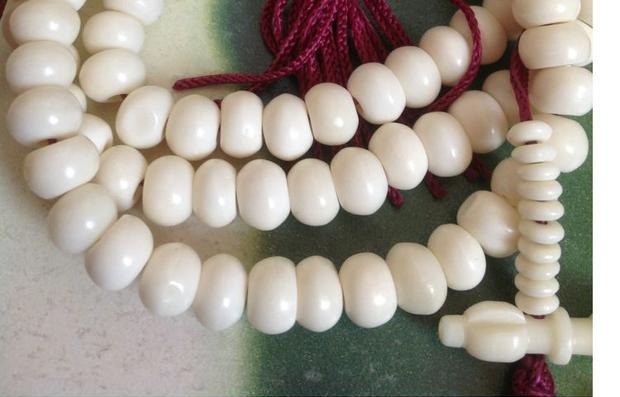 Xác thực yak xương hạt 108 vòng đeo tay vòng cổ giả 8 mm mất mười bao gồm cả truy cập - Vòng đeo tay Clasp vòng đeo tay