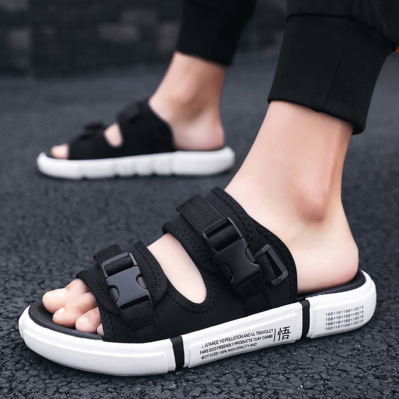 Men's slippers 2020 new summer trend Korean version outdoor beach sandals wear dual-use personality couple slippers