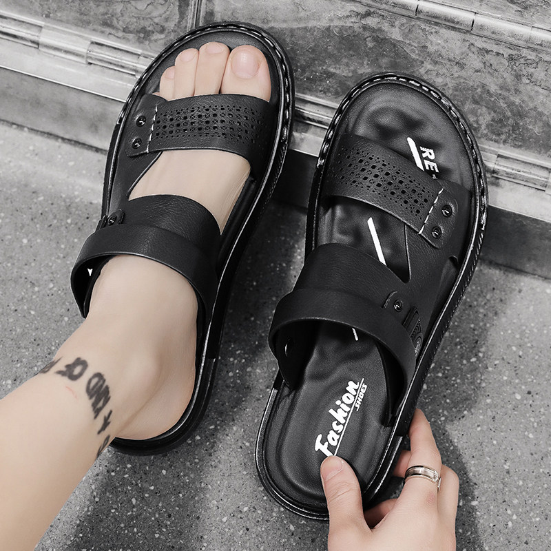 Sandals men 2022 new summer casual beach sandals slippers trendy outside wearing non-slip and abrasion resistant Vietnamese driving slippers