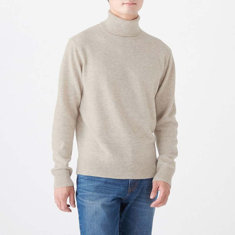 Unimprinted Good Pink MUJI male style medium needle distance geranium weaving high collar