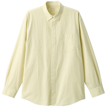 MUJI mens washed plain long-sleeved shirt shirt jacket pure cotton