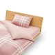 Розовый большой крышка матраса с большим клетчатым матрасом