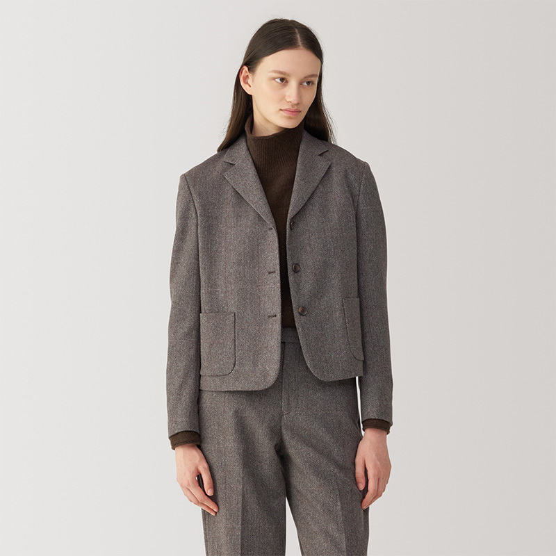 Muji Labo Women's Wool Blend Jacket Women's Outerwear Winter Style Women's Suit Small Suit