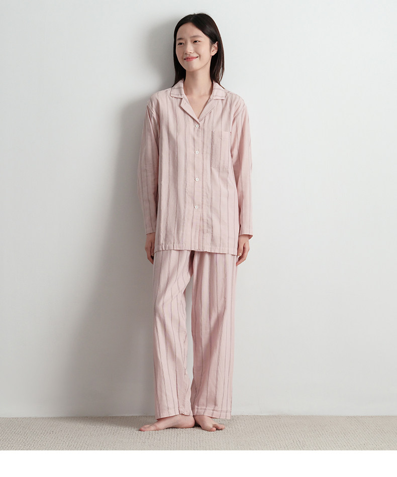 Нештемпелеванный ичибан MUJI женский отсутствие побочного Шить двойной Марля пижама женщина хлопок длинные женские модели рукав домой костюм 