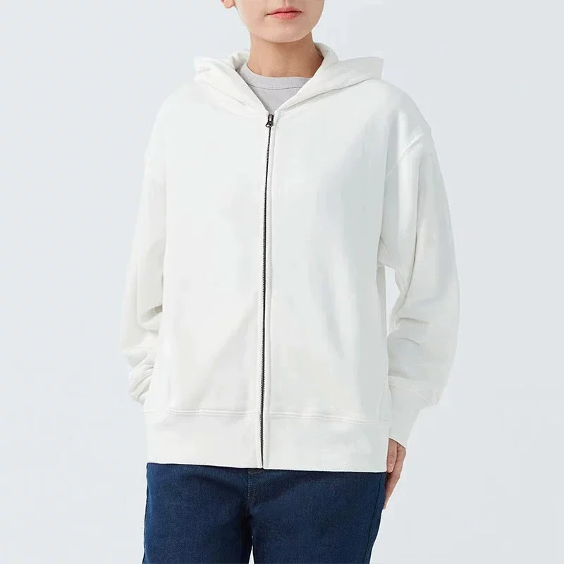 MUJI Женская флисовая толстовка на молнии, женская куртка с длинным рукавом, весна и осень, женская одежда