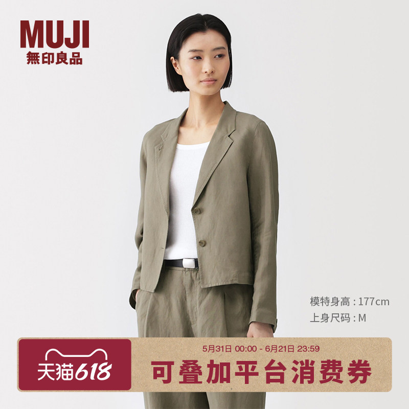 Muji Labo Women's Linen-Blend Lyocell Short Jacket 26Th Spring Collection Muji Labo Women's Linen-Blend Lyocell Short Jacket 26Th Spring Collection