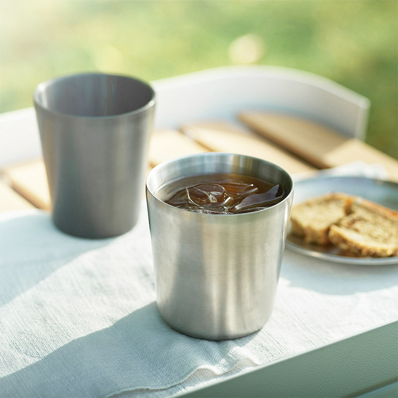 No print good products MUJI Stainless Steel Double water cup outdoor supplies camping-Taobao