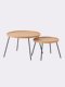 MUJI Маленький круглый стол с деревянной железной ножкой, набор из белого дуба, сборка 3 минуты