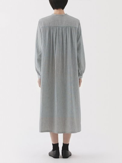 MUJI vestido de manga larga de gasa de doble capa de mezcla de kapok para mujer vestido largo de primavera con falda para mujer