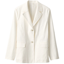 MUJI womens hemp blend stretch suit collar jacket womens jacket spring and autumn