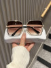 Korean Style Metal Large Frame Hollow Letter Sunglasses for Women, Sun Protection, Face Slimming, Driving, Uv Protection