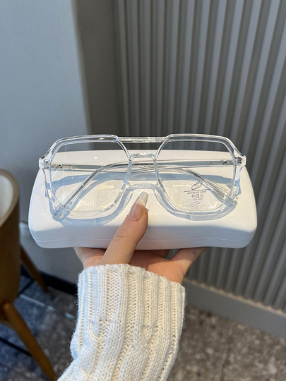 Trendy Double-Bridge Myopia Glasses for Men, Stylish and Cool, Ultra-Light, Large Frame, Blue Light Blocking, Prescription-Compatible