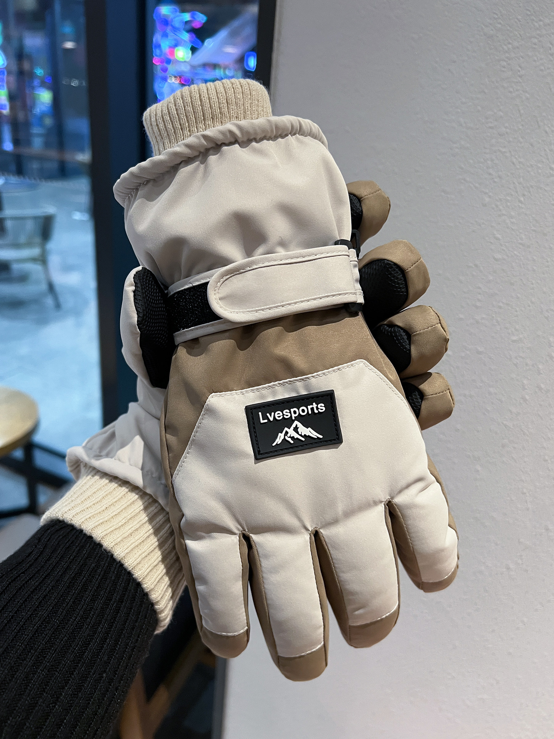 Touchscreen Ski Gloves for Men and Women, Winter Fleece-Lined, Thickened, Warm, Windproof, Water-Repellent, Cycling Gloves, Large Size, for Electric Scooters