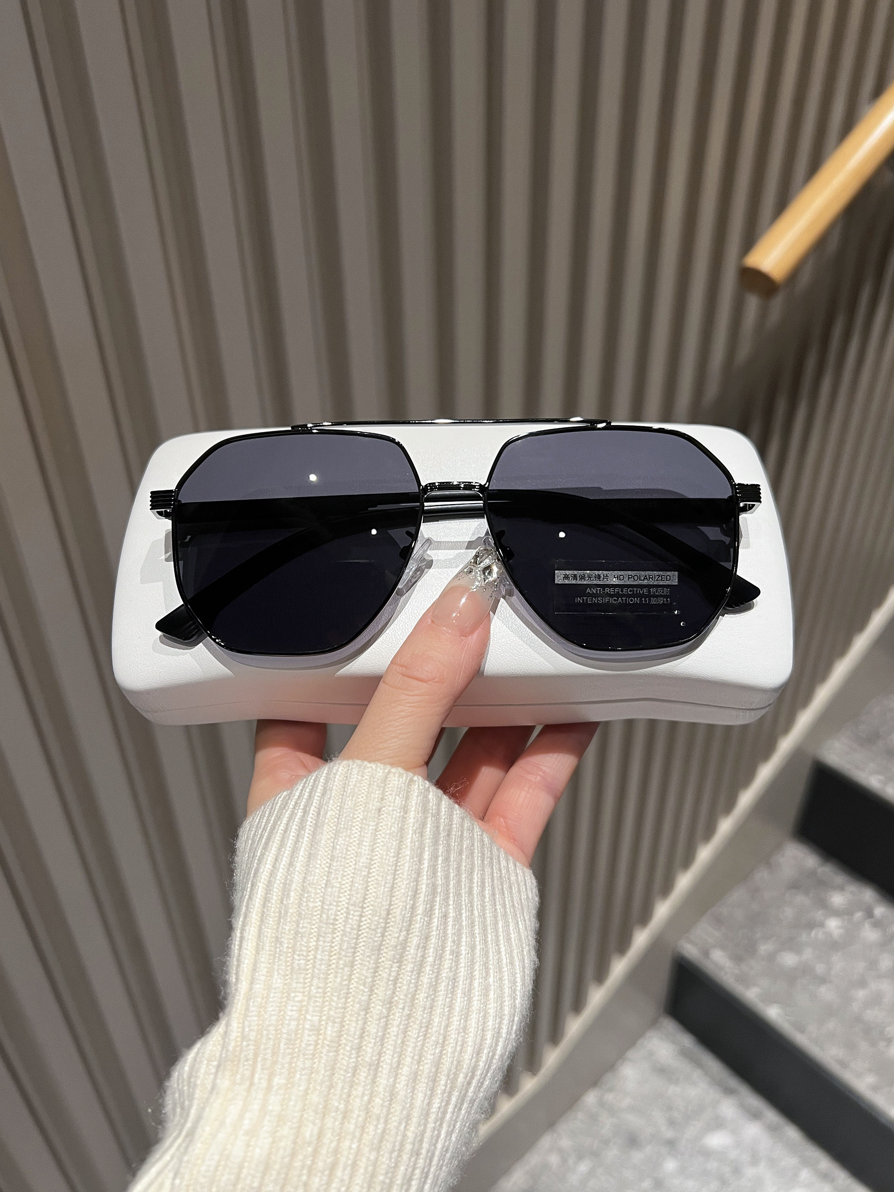 2025 Korean Style New Polarized Aviator Sunglasses for Men, High-End Fishing and Driving Sunglasses with Uv Protection