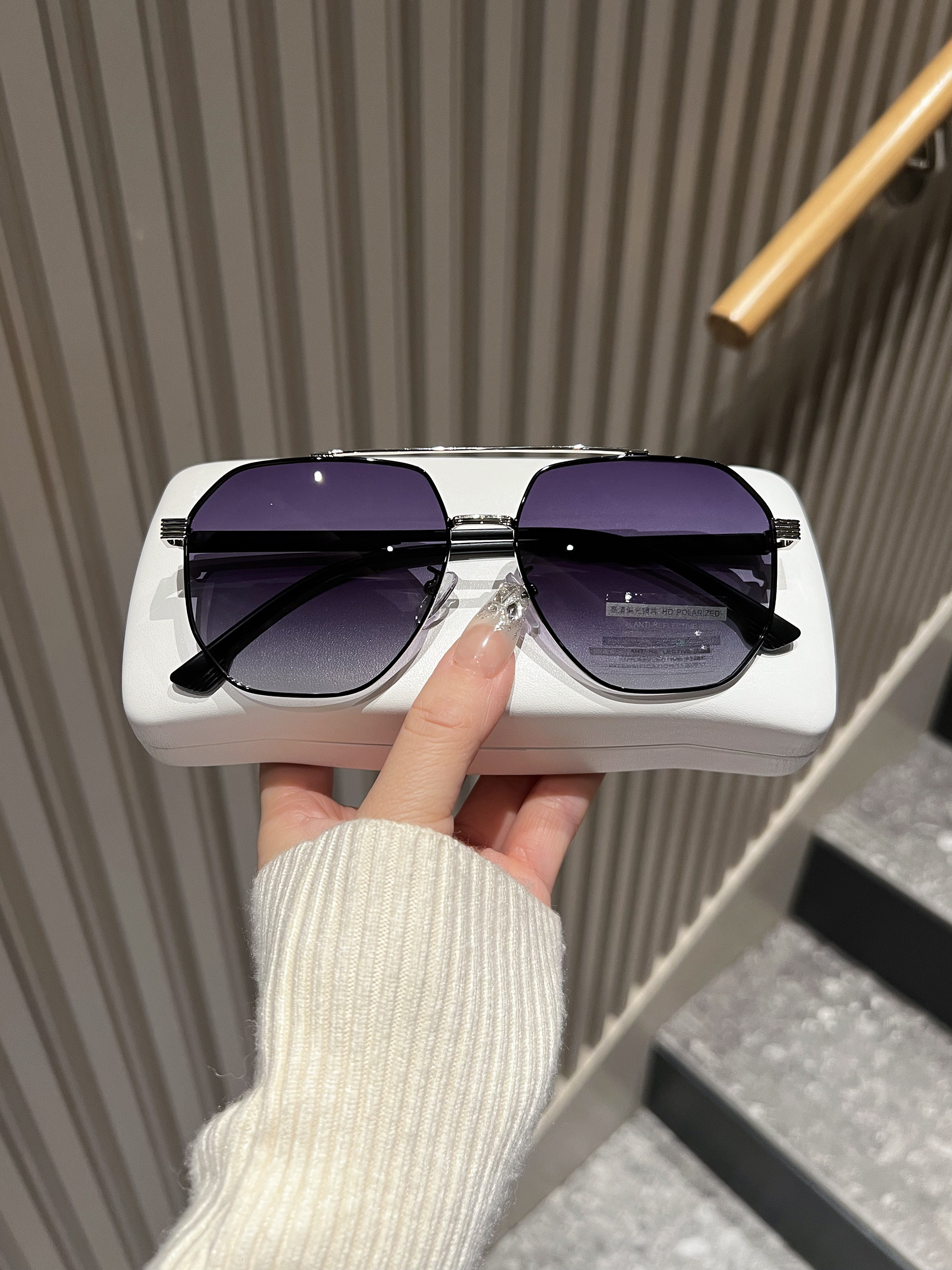 2025 Korean Style New Polarized Aviator Sunglasses for Men, High-End Fishing and Driving Sunglasses with Uv Protection