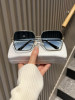 Korean Style Metal Large Frame Hollow Letter Sunglasses for Women, Sun Protection, Face Slimming, Driving, Uv Protection