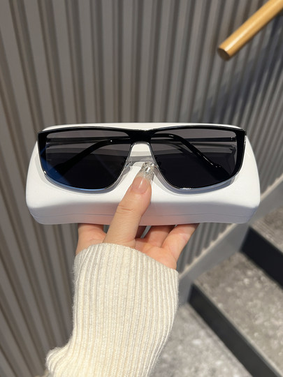 One-Piece Sunglasses for Women, Trendy, High-End, Fashionable, Photo-Taking Decoration, Black Sunglasses, Men's Stylish Driving Sunglasses, Uv Protection