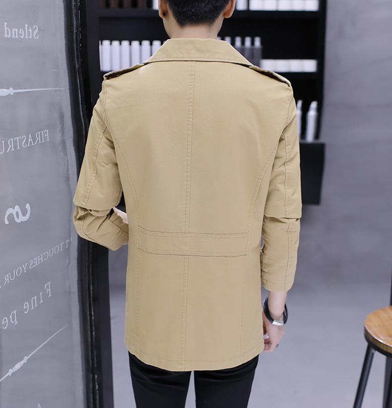 Áo khoác nam 2018 mới cho nam dài phần áo gió mỏng kinh doanh áo khoác cotton giản dị cộng với nhung dày áo trung niên