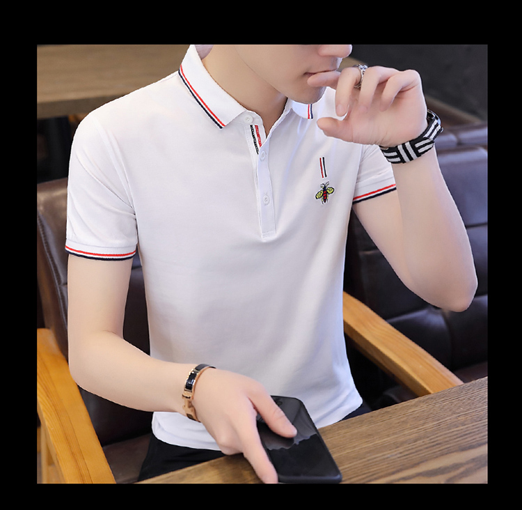Mùa hè 2019 mới nam ngắn tay áo thun ve áo polo áo sơ mi cổ áo tay áo nửa xu hướng quần áo cotton nam - Polo áo thun nam có cổ