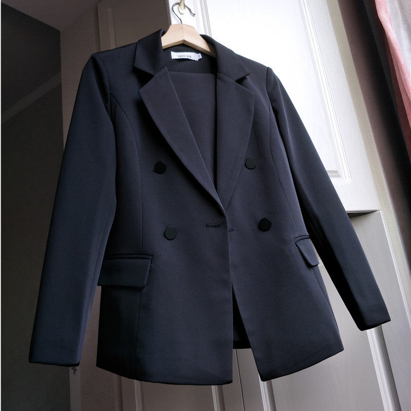 Suit jacket female 2022 spring and autumn Korean version fashion temperament slim black small suit top professional casual short