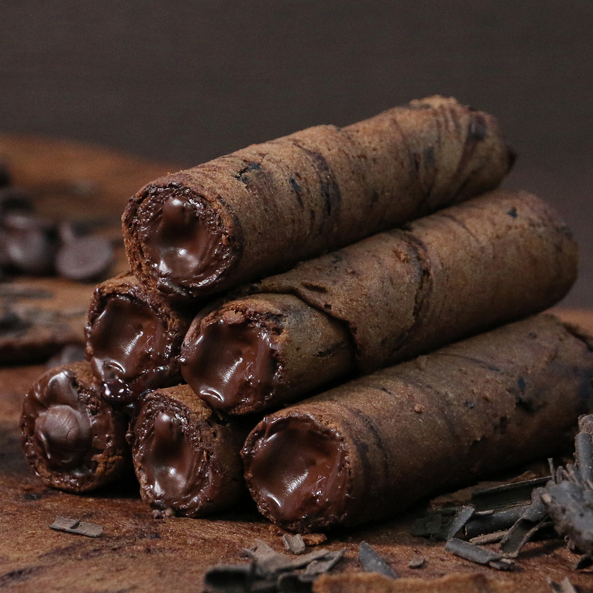 Taiwan Snack specie Seaside to walk dark chocolate Love filling egg rolls 8 into pure handmade egg roll snacks