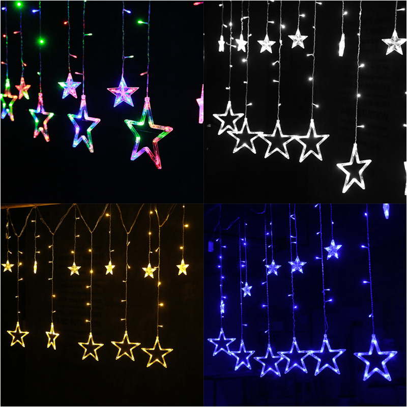 Led small colored lights pentagonal Star Festival Christmas Neon Flashing Lights Outdoor Full of Star Lantern Christmas decorations