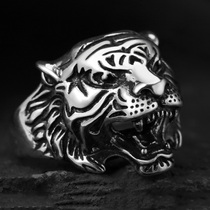 Silver Futai silver ring mens 925 silver vintage tiger silver ring Mens domineering beastmaster index finger personality ring