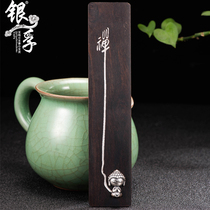 Pure silver bookmark Chinese ancient style creative handmade sandalwood literary Zen gift to send teacher gift for students