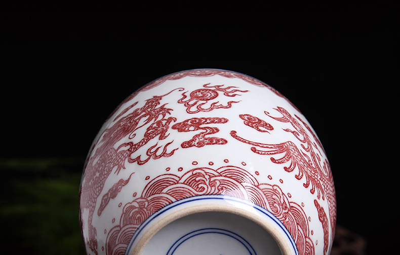 Bo wind jingdezhen caddy fixings large blue and white porcelain hand - made youligong wake POTS sealed tank storage tanks