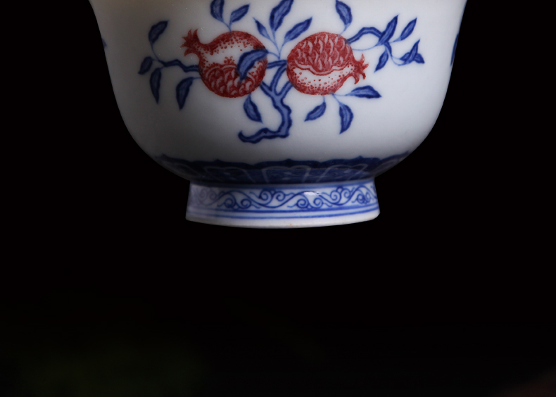 Bo wind hand - made porcelain of jingdezhen ceramics masters cup cup single single cup sample tea cup kung fu tea set