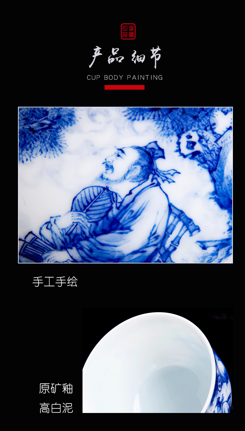 His mood and product Wang Chenfeng jingdezhen best single CPU character sample tea cup, single checking ceramic cups
