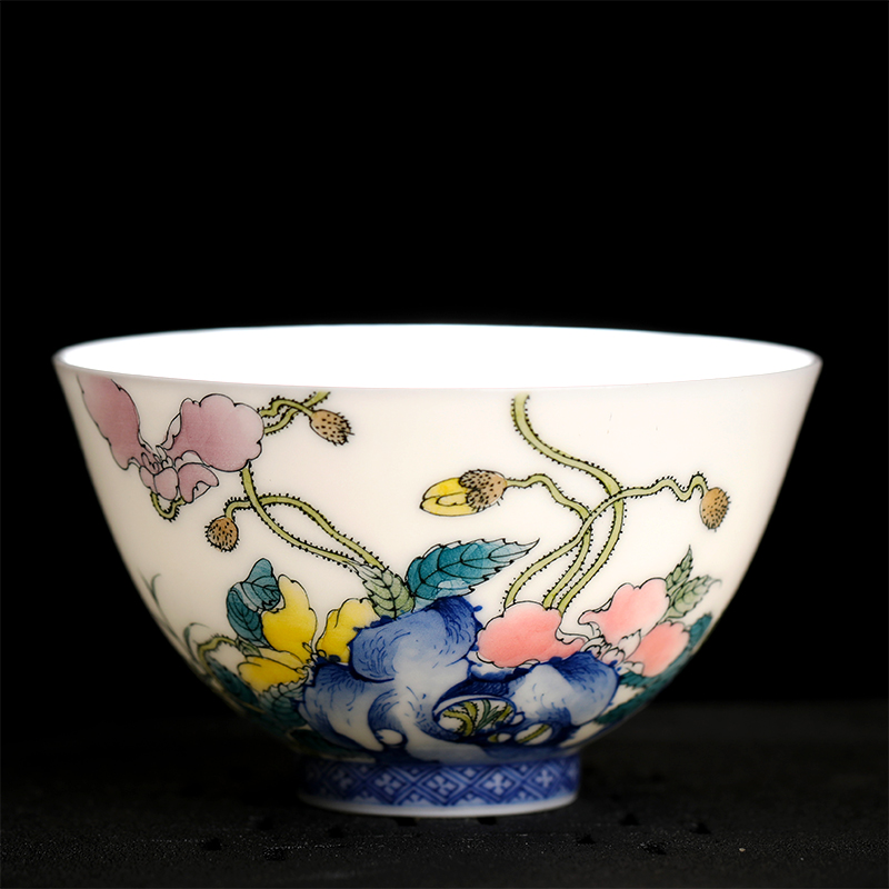 Jingdezhen ceramic cups high - grade hand - made sample tea cup corn poppy kung fu tea tea set a single master cup by hand