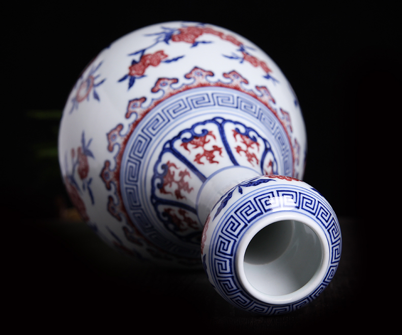 Bo wind hand - made porcelain jingdezhen ceramics youligong vase furnishing articles of Chinese style living room decoration craft gift