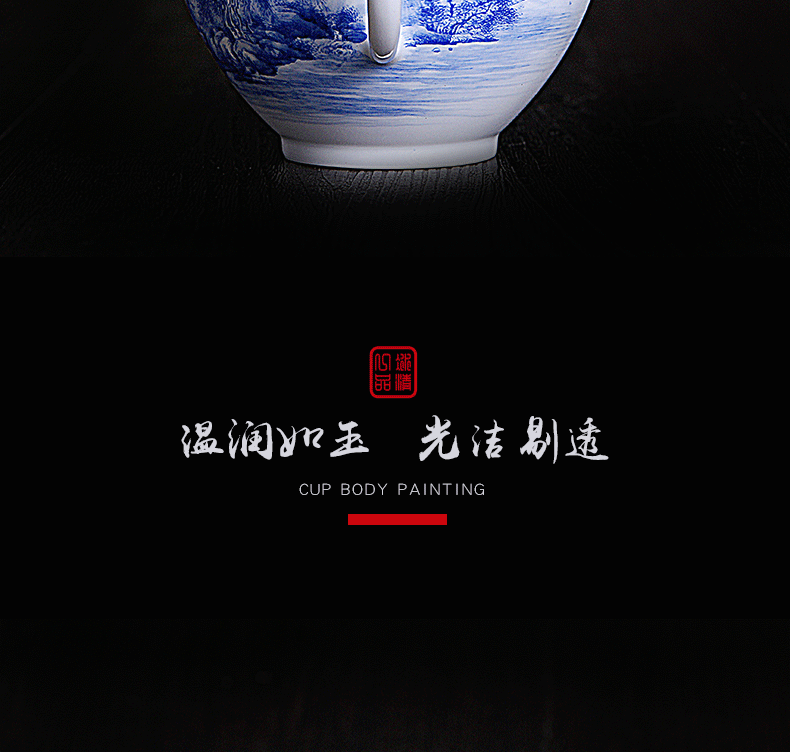 His mood yipin Wang Chenfeng ceramic teapot manual hand - made the home side took the blue filter kettle Kong Chong teapot