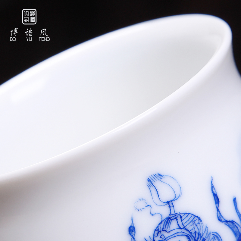 Above [naijing] jade pure manual character kung fu tea cups naijing high temperature maintain jingdezhen porcelain sample tea cup