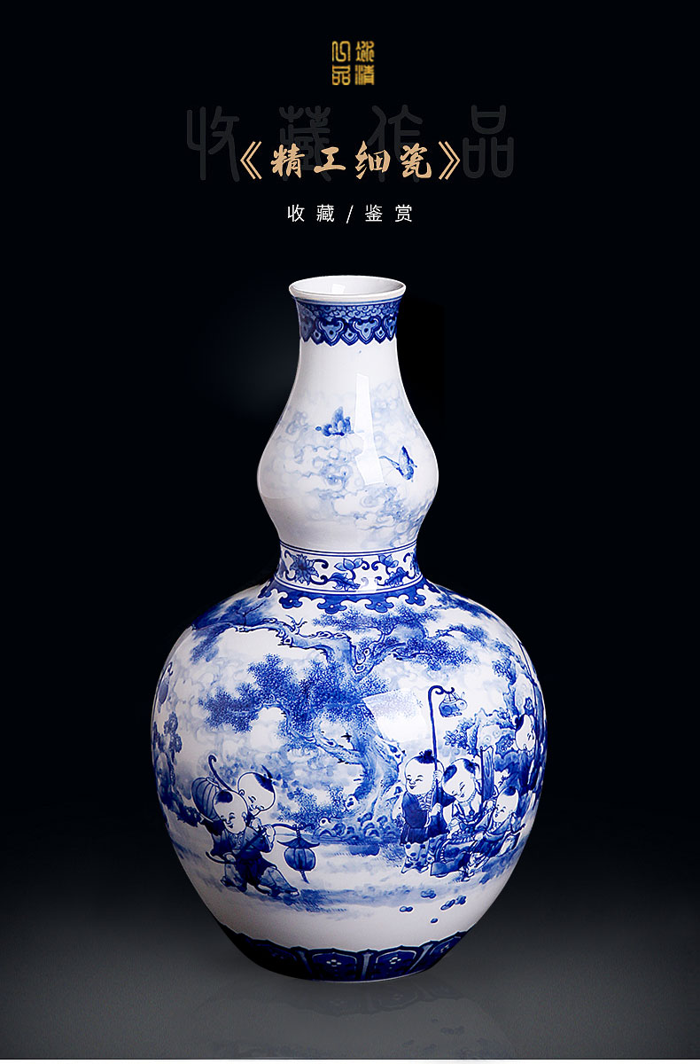 His mood yipin Wang Chenfeng jingdezhen ceramic vase many children f collection with porcelain sitting room home furnishing articles