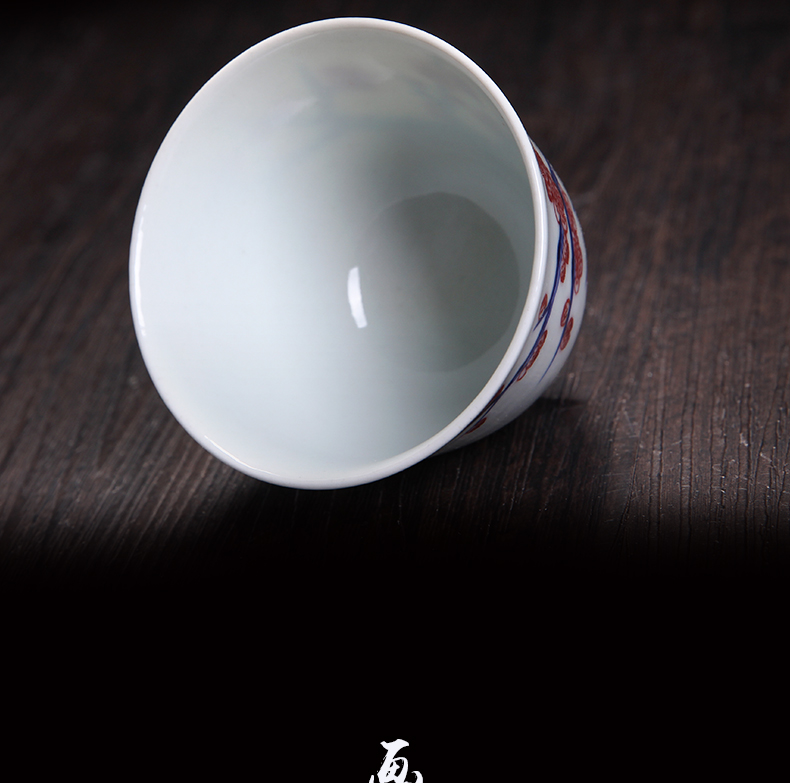 Jingdezhen ceramics hand - made porcelain masters cup cup single single cup sample tea cup master kung fu tea set by hand