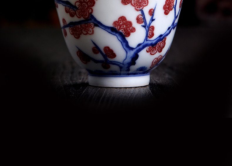 Jingdezhen ceramics hand - made porcelain masters cup cup single single cup sample tea cup master kung fu tea set by hand