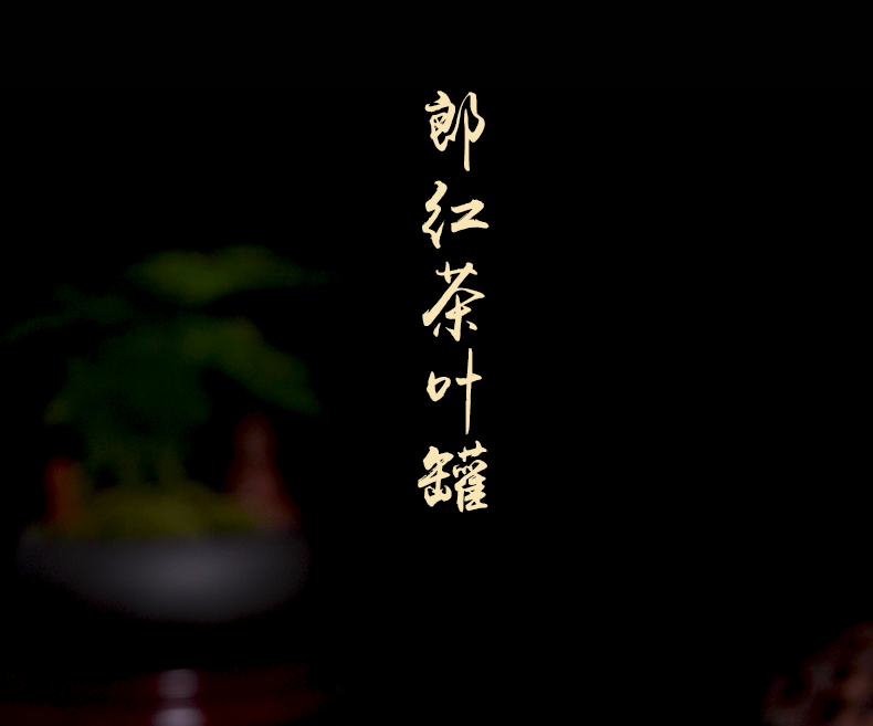 Bo wind jingdezhen ruby red ceramic tea pot large household seal pot small half jins of puer tea storage tank