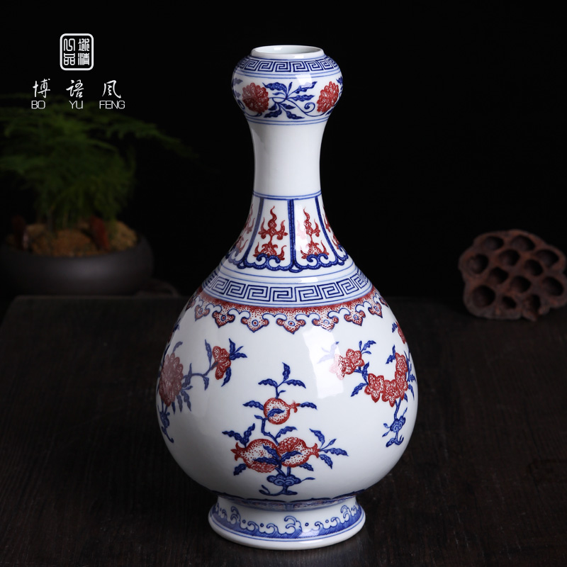 Bo wind hand - made porcelain jingdezhen ceramics youligong vase furnishing articles of Chinese style living room decoration craft gift