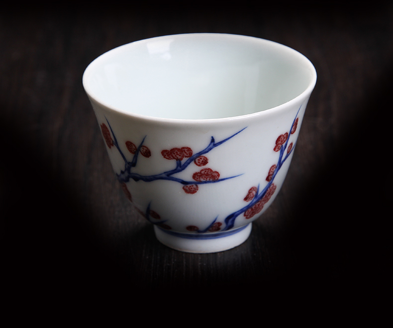 Jingdezhen ceramics hand - made porcelain masters cup cup single single cup sample tea cup master kung fu tea set by hand