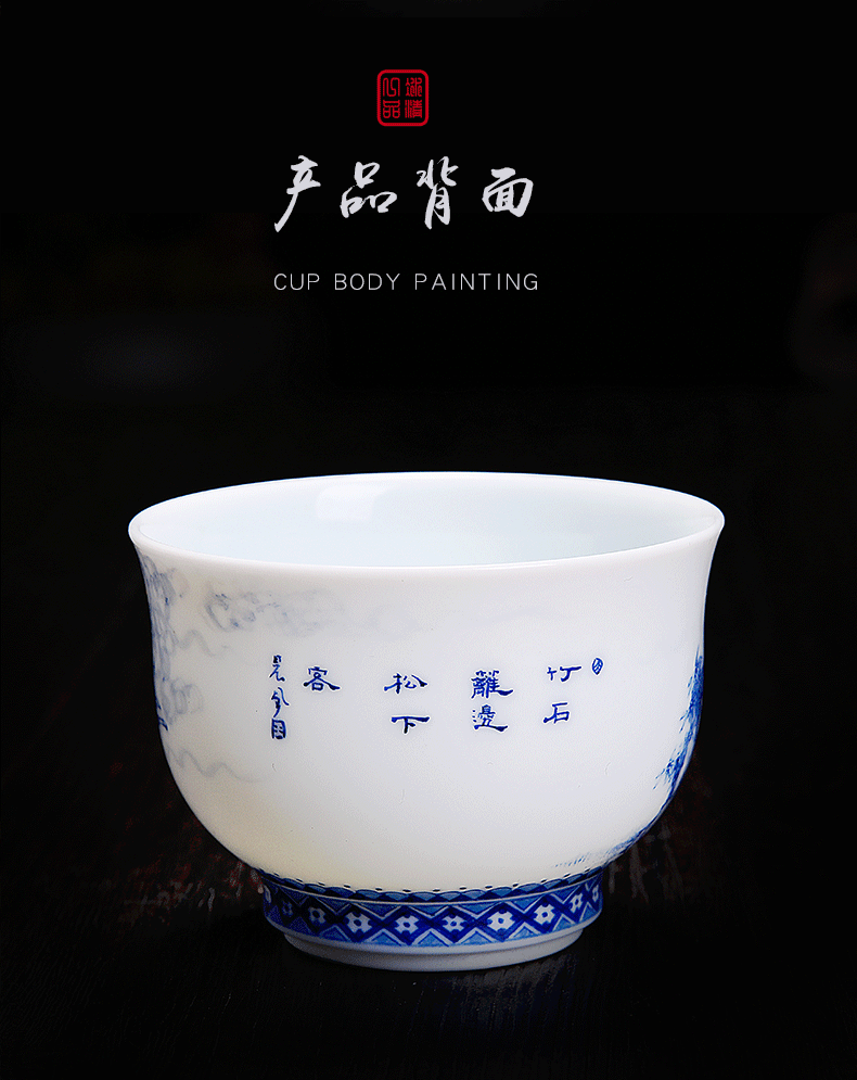 His mood and product Wang Chenfeng jingdezhen best single CPU character sample tea cup, single checking ceramic cups