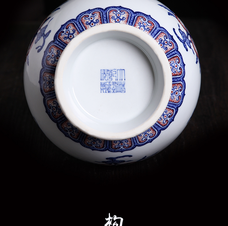 Bo wind hand - made porcelain jingdezhen ceramics youligong vase furnishing articles of Chinese style living room decoration craft gift