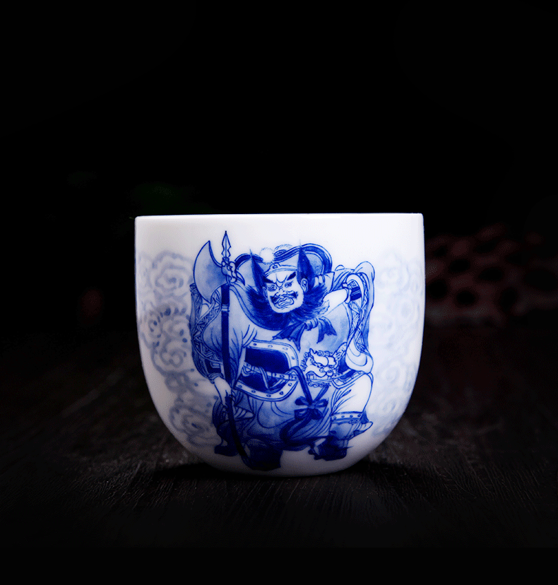 Above jade [naijing] jingdezhen ceramic meditation sample tea cup single white porcelain porcelain masters cup cup hand - drawn characters