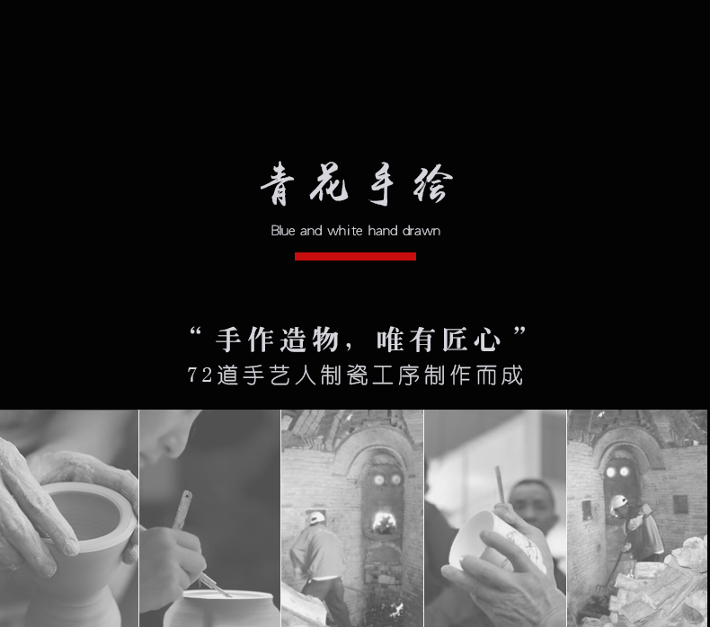 Above jade [naijing] jingdezhen ceramic pressure hand cup hand - made of blue and white porcelain Buddha master cup cup home collection