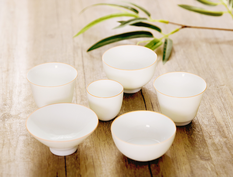 Jingdezhen kung fu tea cups thin foetus sample tea cup white porcelain bowl with ceramic tea set tea master cup single cup small tea cups