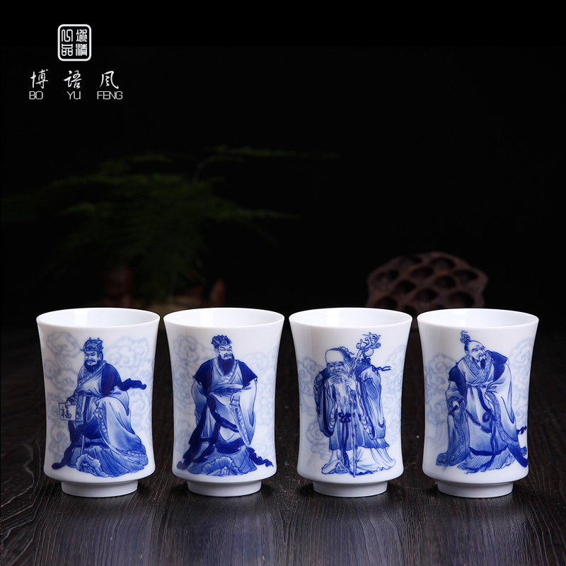 Above [naijing] hand - made large jade cup jingdezhen porcelain ferro, ShouXi maintain manual single cup cup