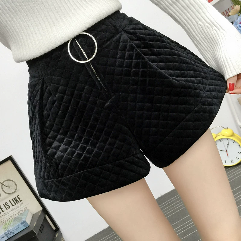 Chị béo mùa đông mặc quần soóc dày cộng với phân bón XL dành cho nữ 200 pounds chất béo mm rộng eo cao quần rộng
